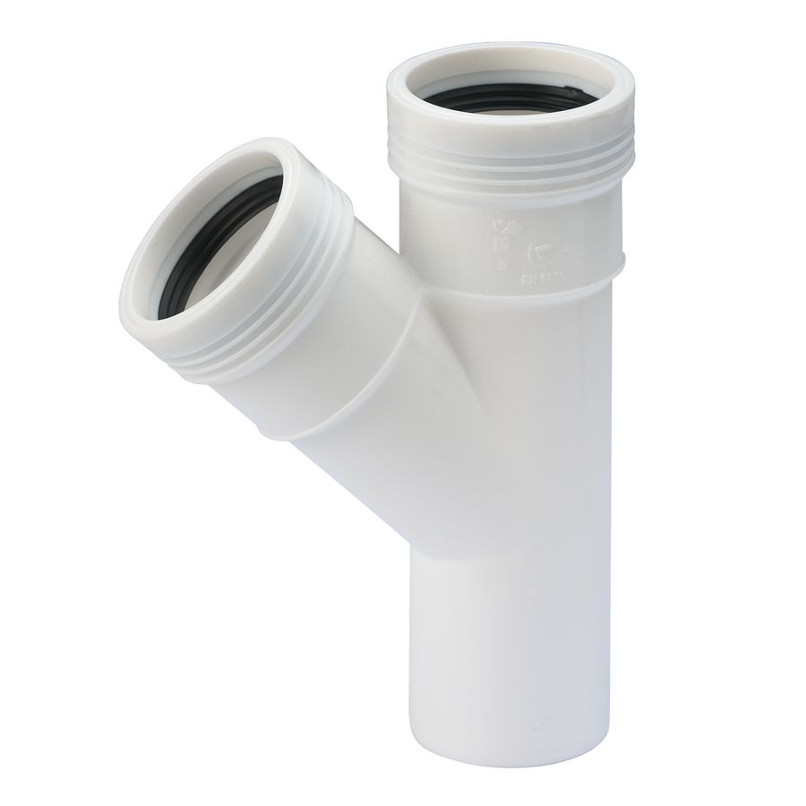 Wafix PP manchet T-stuk 45° 32mm wit 2x mof/spie
