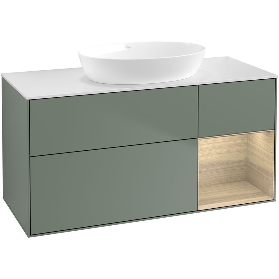 Wastafelonderkast Finion 1200x603x501mm Olive Matt Lacquer GA71PCGM
