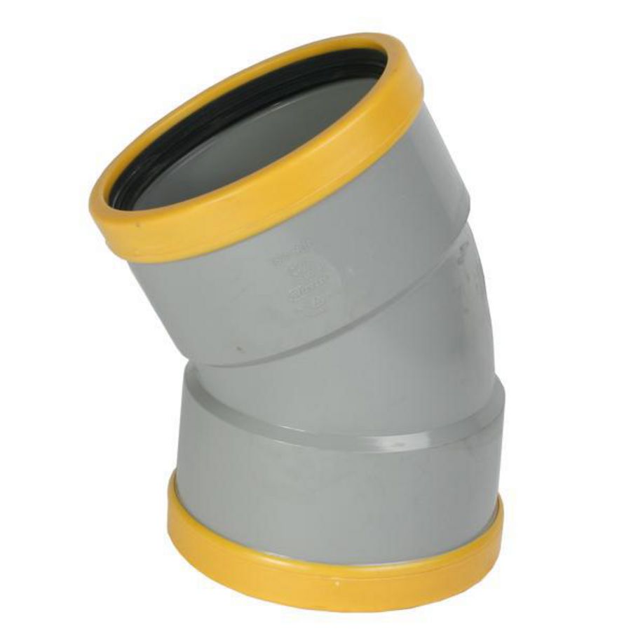 Wafix PVC manchet bocht 30° 125mm SN8 grijs