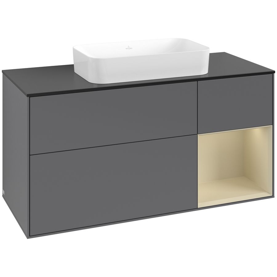 Wastafelonderkast Finion 1200x603x501mm Antr. Matt Lacquer F712HJGK