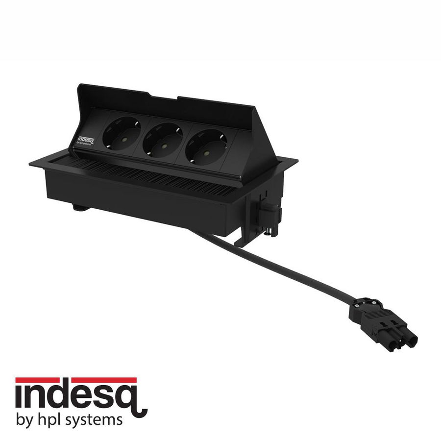 Joule bureau-inbouwunit zwart - 3x wandcontactdoos