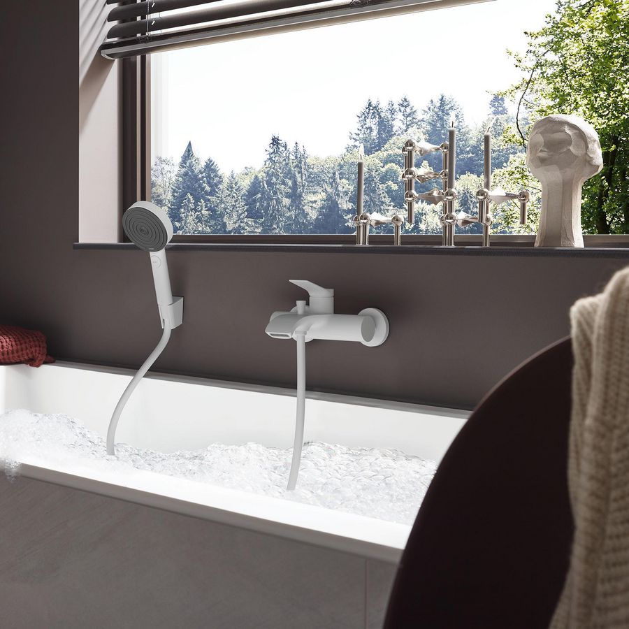 Badmengkraan 1-hendel opbouw Vivenis Original mat wit