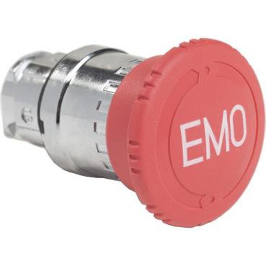 Kop 40mm vuistslagknop 22mm Draaiontgrendeling Rood