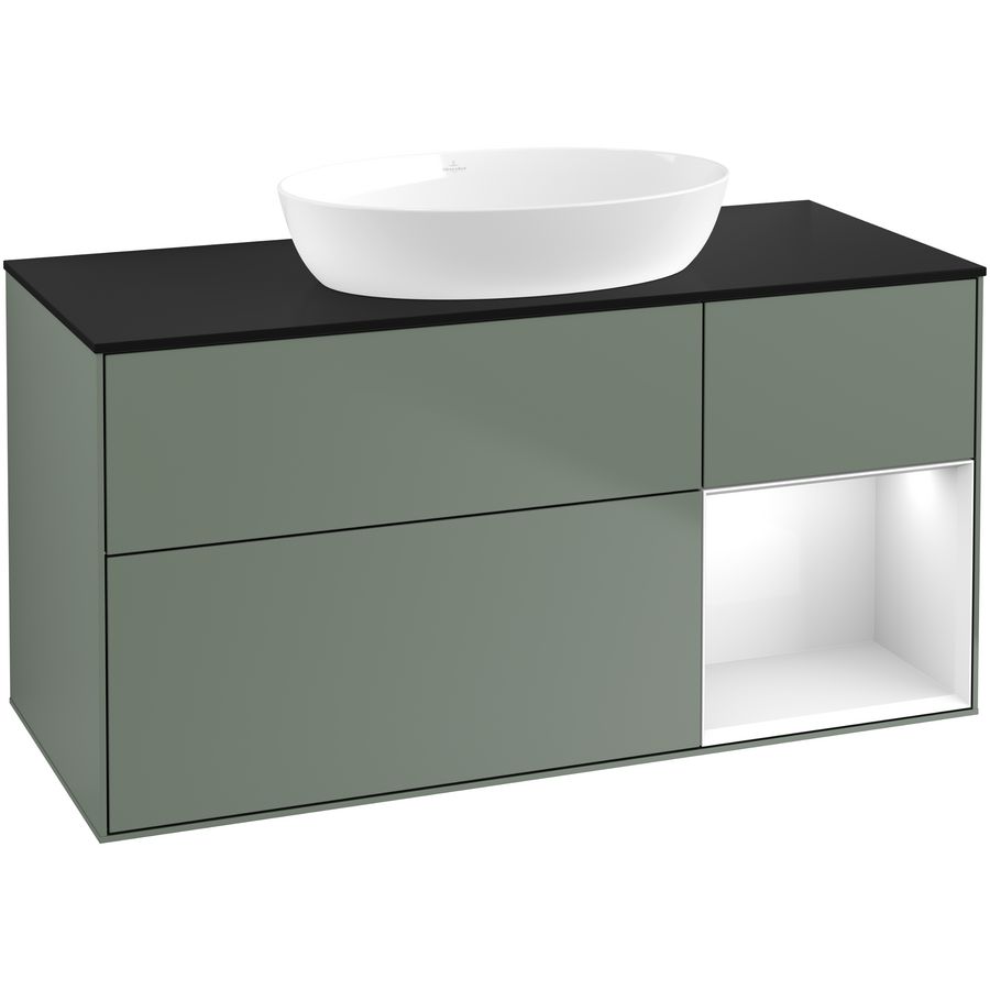 Wastafelonderkast Finion 1200x603x501mm Olive Matt Lacquer GA72GFGM