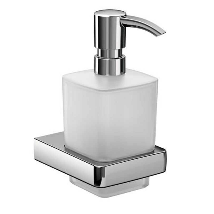 Trend zeepdispenser wandmodel chroom gesatineerd glas