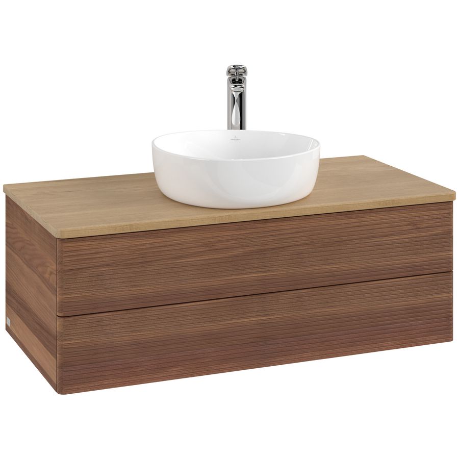 Wastafelonderkast Antao 1000x360x500mm Warm Walnut K20151HM