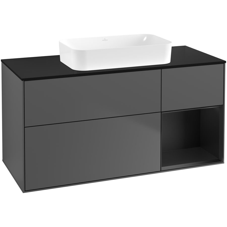 Wastafelonderkast Finion 1200x603x501mm Antr. Matt Lacquer F712PDGK