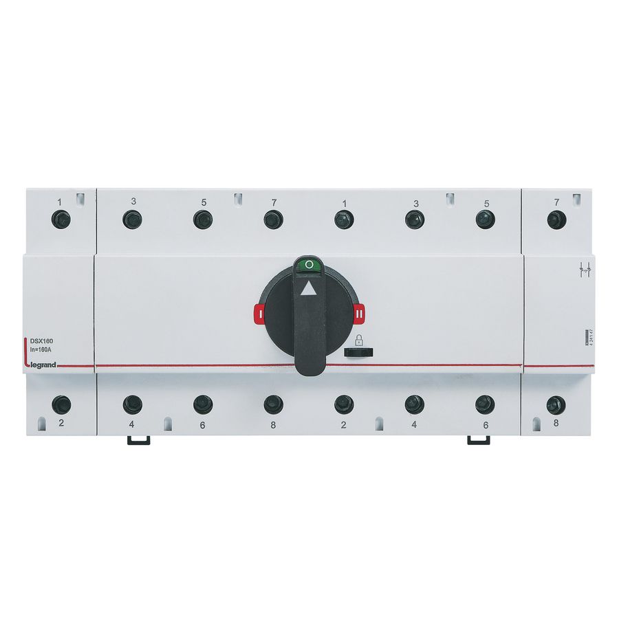 Bronomschakelaar DSX160 4P - 160A + draaihendel - breedte 12