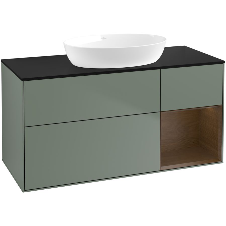 Wastafelonderkast Finion 1200x603x501mm Olive Matt Lacquer GA72GNGM