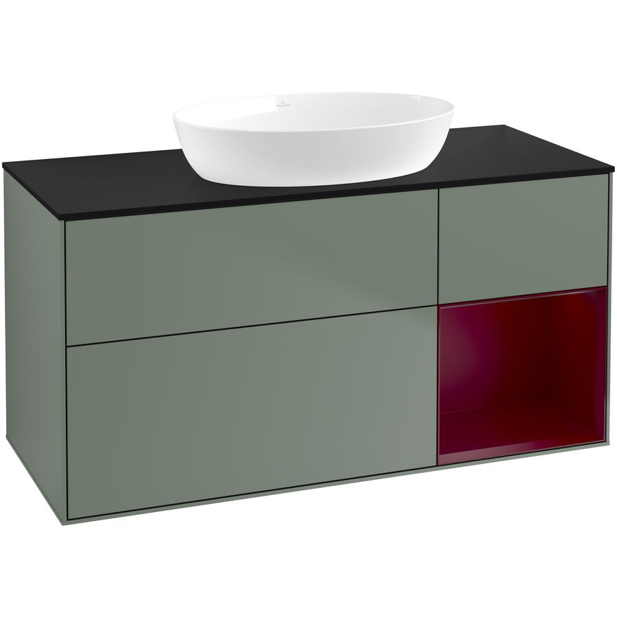 Wastafelonderkast Finion 1200x603x501mm Olive Matt Lacquer GA72HBGM
