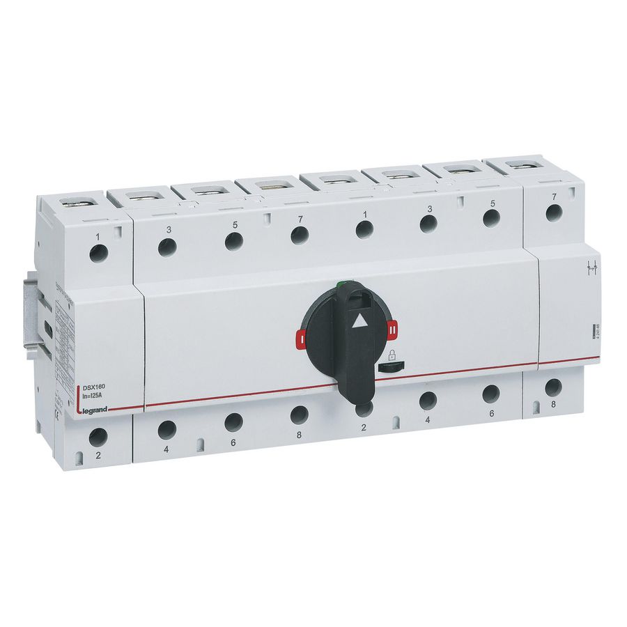 Bronomschakelaar DSX160 4P - 125A + draaihendel - breedte 12