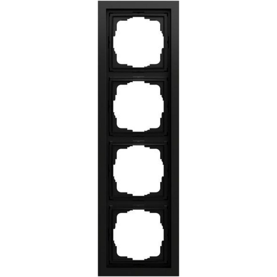 Afdekraam 4-v Gira F200 zwart m(gel.)