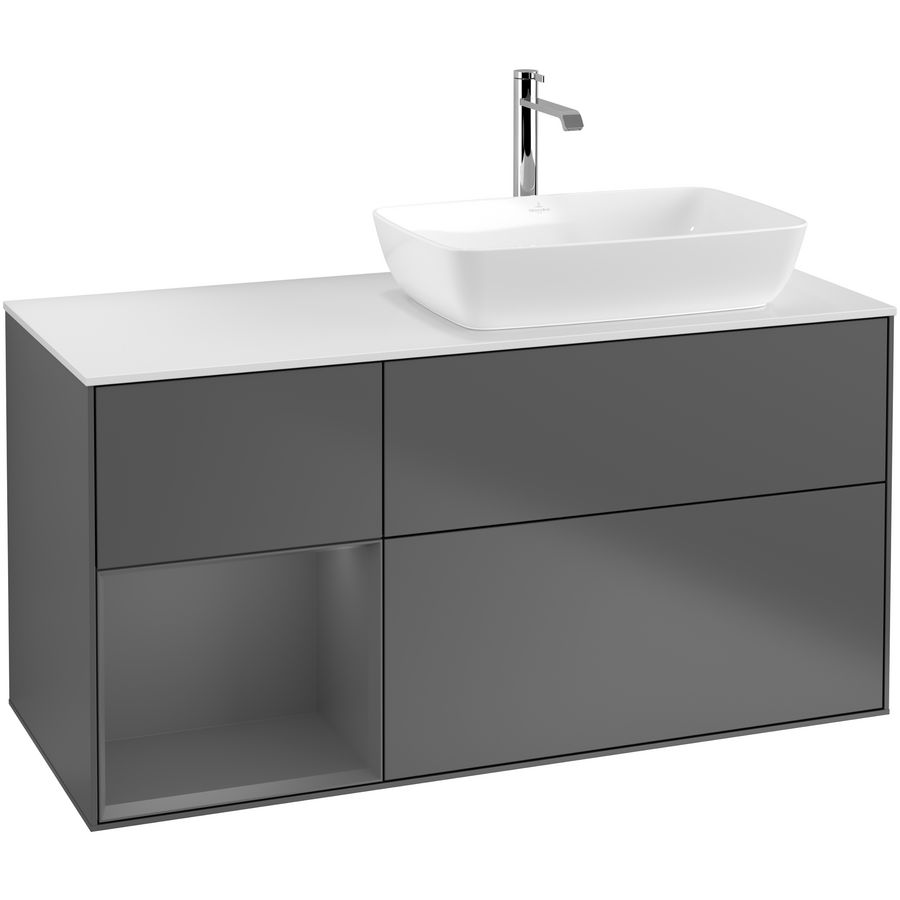 Wastafelonderkast Finion 1200x603x501mm Antr. Matt Lacquer F801GKGK
