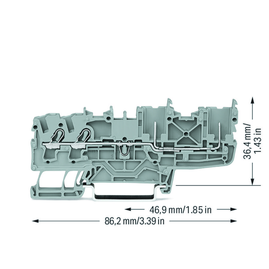 2-draads-/2-pins basisklem 2,5mm² voor Ex nA-gr VVE=50