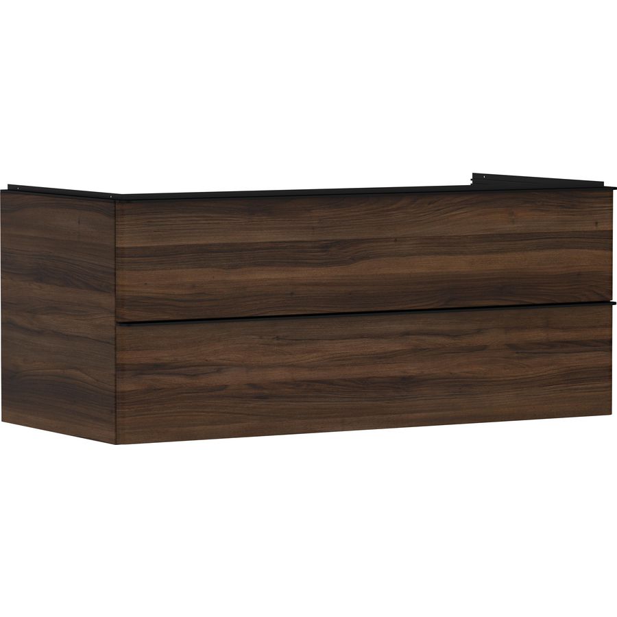 Onderkast Dark Walnut 1180x550mm 2x la voor consoles met waskom greepkleur mat zwart Xelu Q 54085670