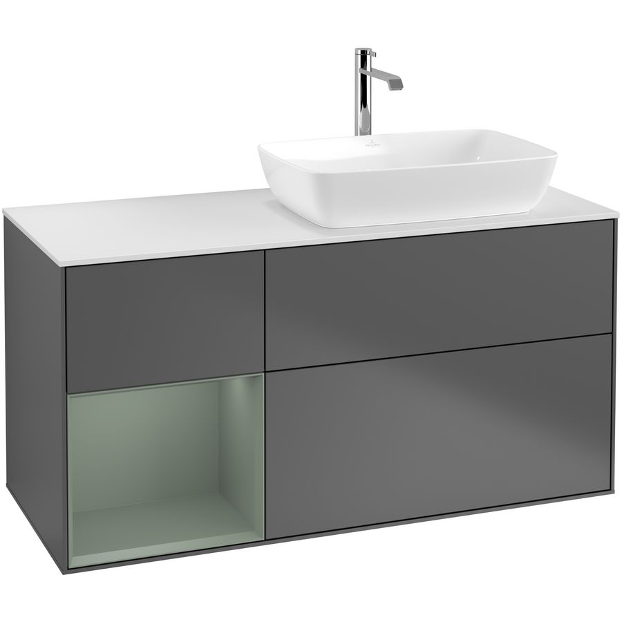 Wastafelonderkast Finion 1200x603x501mm Antr. Matt Lacquer F801GMGK