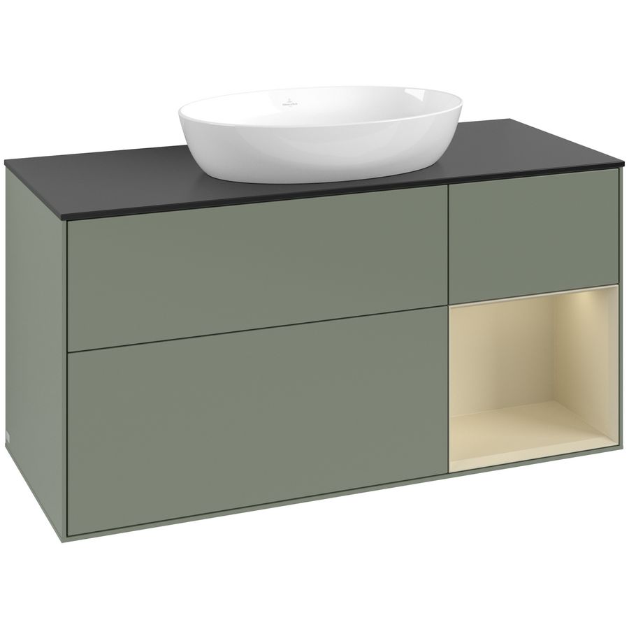 Wastafelonderkast Finion 1200x603x501mm Olive Matt Lacquer GA72HJGM