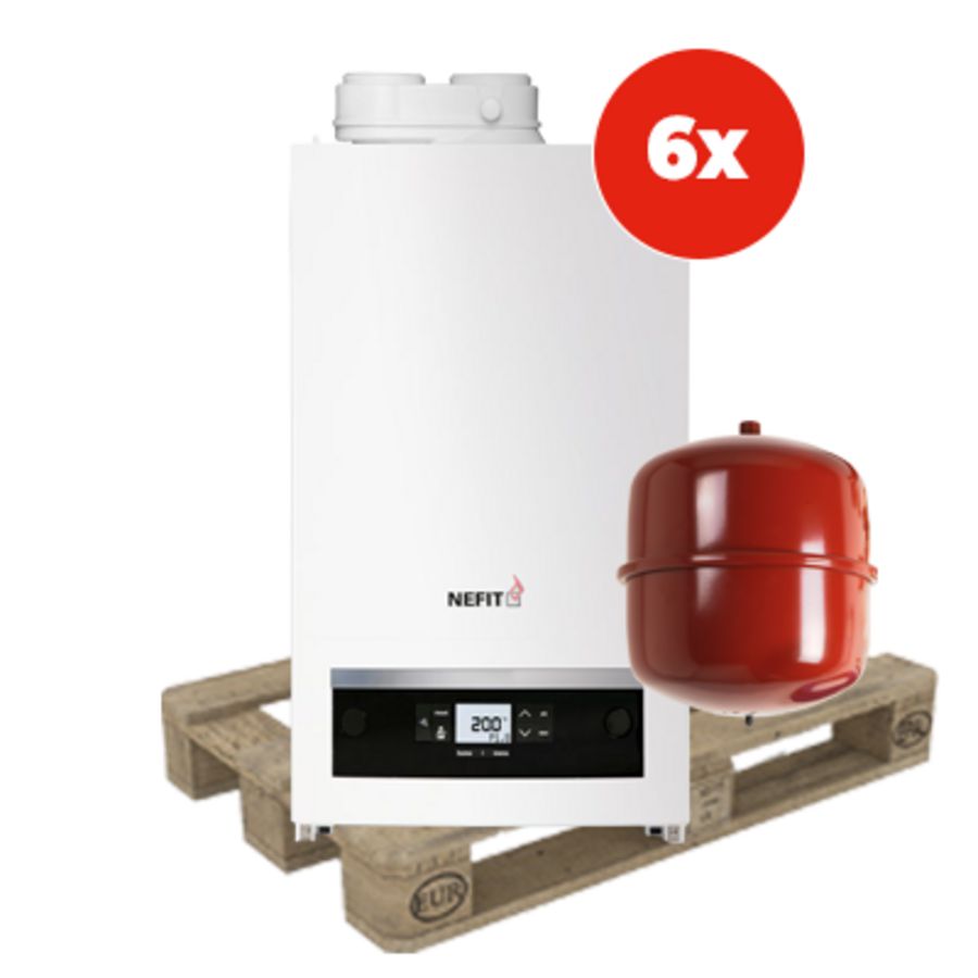 KPW pallet 6st. CV-ketel TrendLine II HRC30 / CW5 + aansluitpakket 18L