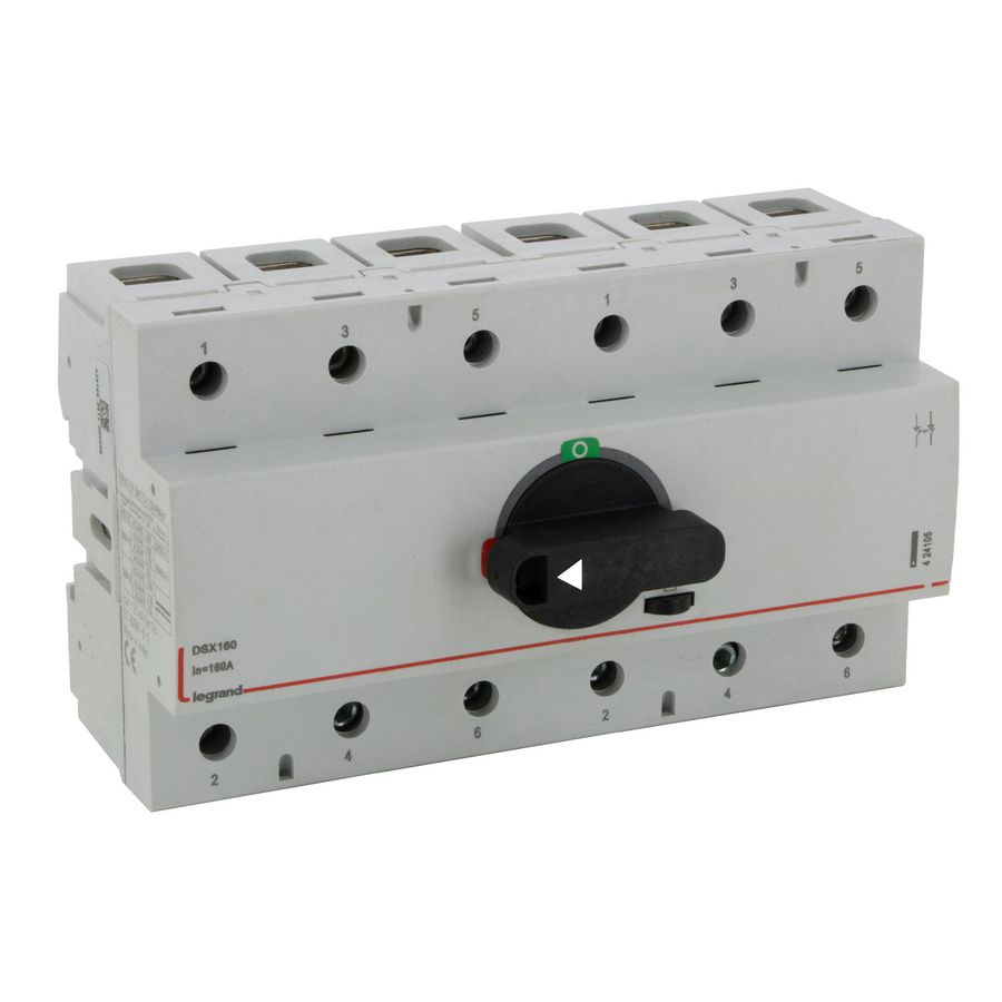 Bronomschakelaar DSX160 3P 160A + draaihendel - breedte 9 mo