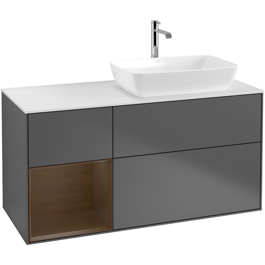 Wastafelonderkast Finion 1200x603x501mm Antr. Matt Lacquer F801GNGK