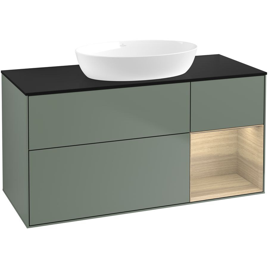 Wastafelonderkast Finion 1200x603x501mm Olive Matt Lacquer GA72PCGM