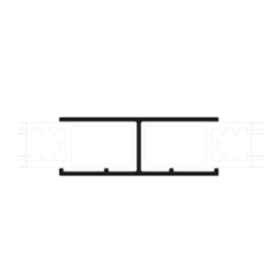 H-profiel alu zwart L=2000mm