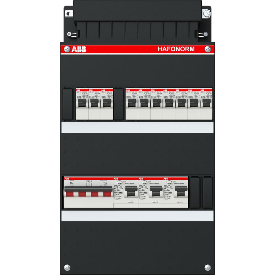 Installatiekast 10x achter 3x 30mA + HS 3-f