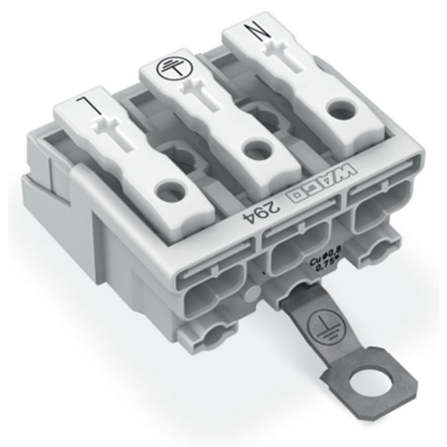 Kroonklem Drukknop extern PE-schroefcontact 294-5413 VVE=500