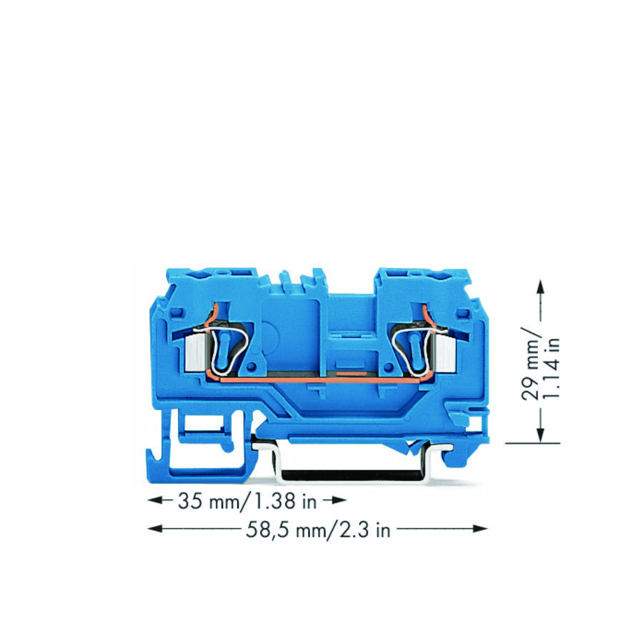 2-draads rijgklem 4mm² test blauw 880-904/999-940 VVE=100
