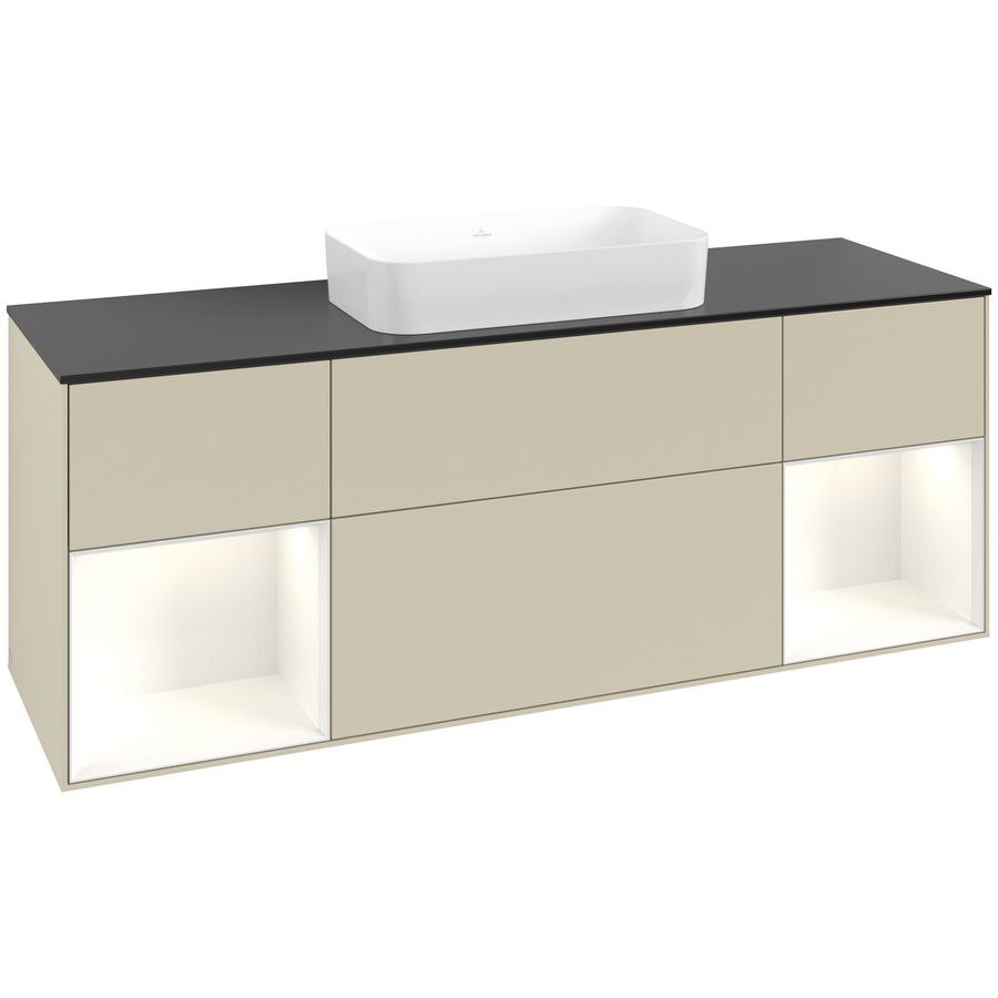 Wastafelonderkast Finion 1600x603x501mm S.Grey Matt Lacquer F742GFHJ
