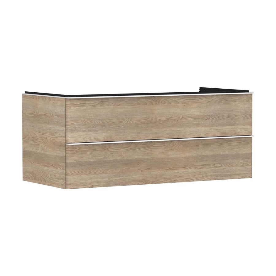 Onderkast Natural Oak 1180x550mm 2x la greepkleur mat wit voor wastafelblad Xelu Q 54084700