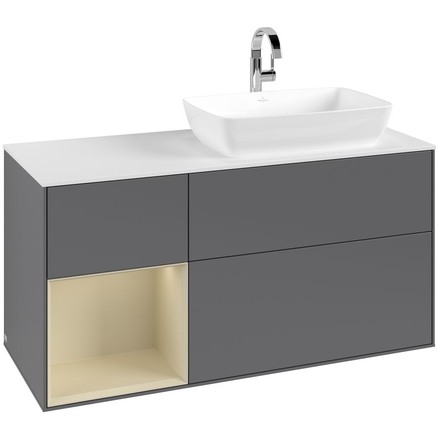 Wastafelonderkast Finion 1200x603x501mm Antr. Matt Lacquer F801HJGK