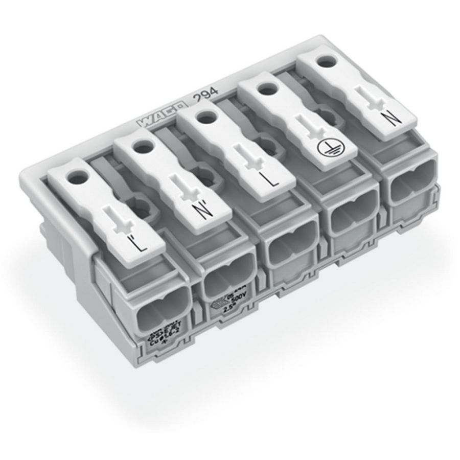 Kroonklem Drukknop extern z. PE-contact wit 294-5025 VVE=250