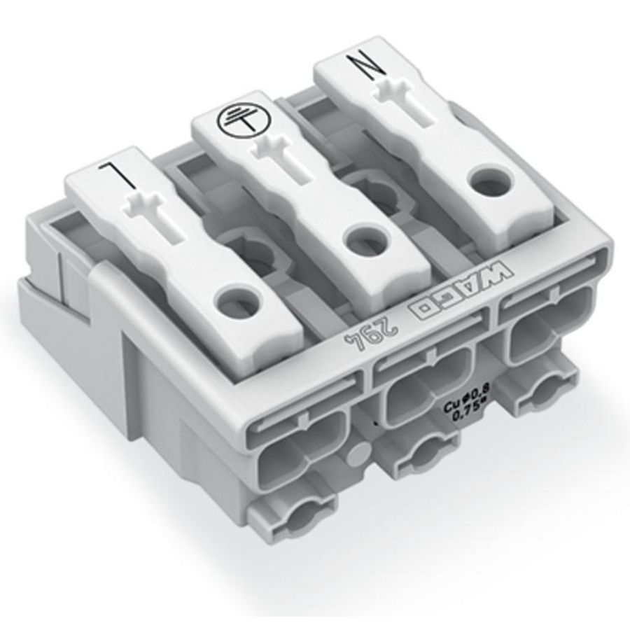 Kroonklem Drukknop extern z. PE-contact wit 294-4013 VVE=500