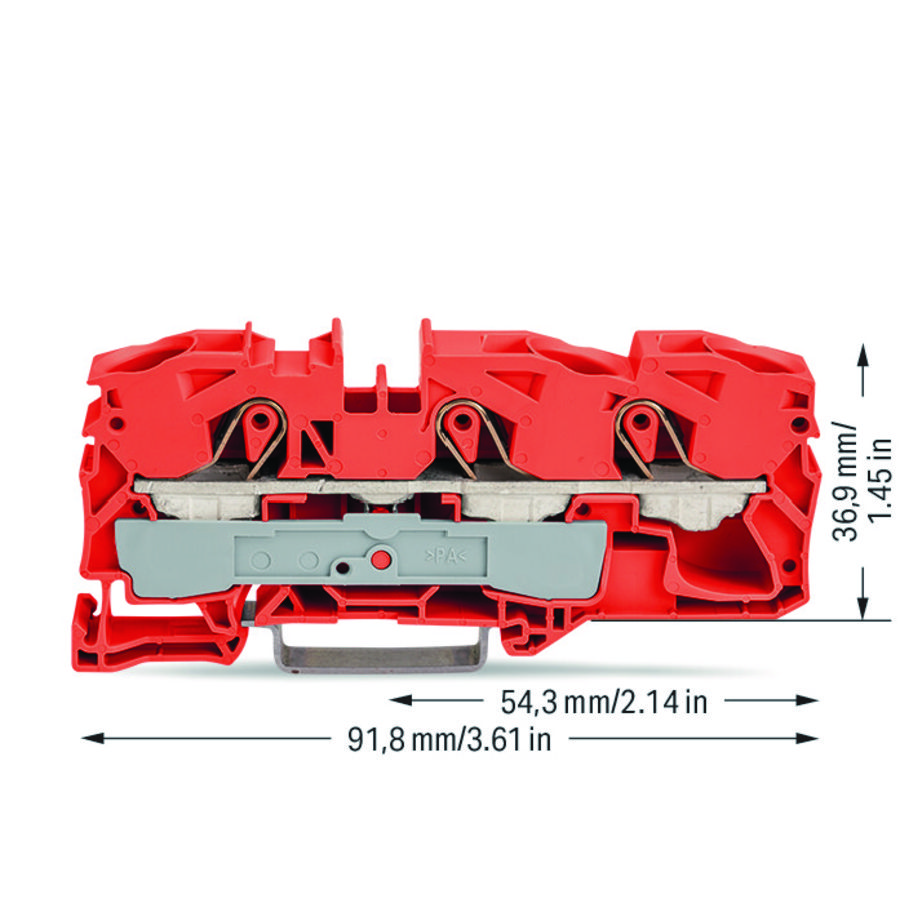 3-draads rijg 16mm² voor Ex e II-oranje VVE=20