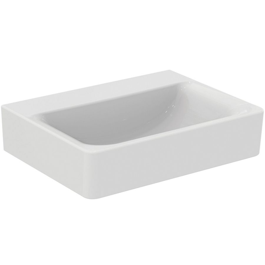 Wastafel Connect cube 60x46x17cm zonder kraangat z/ol wit