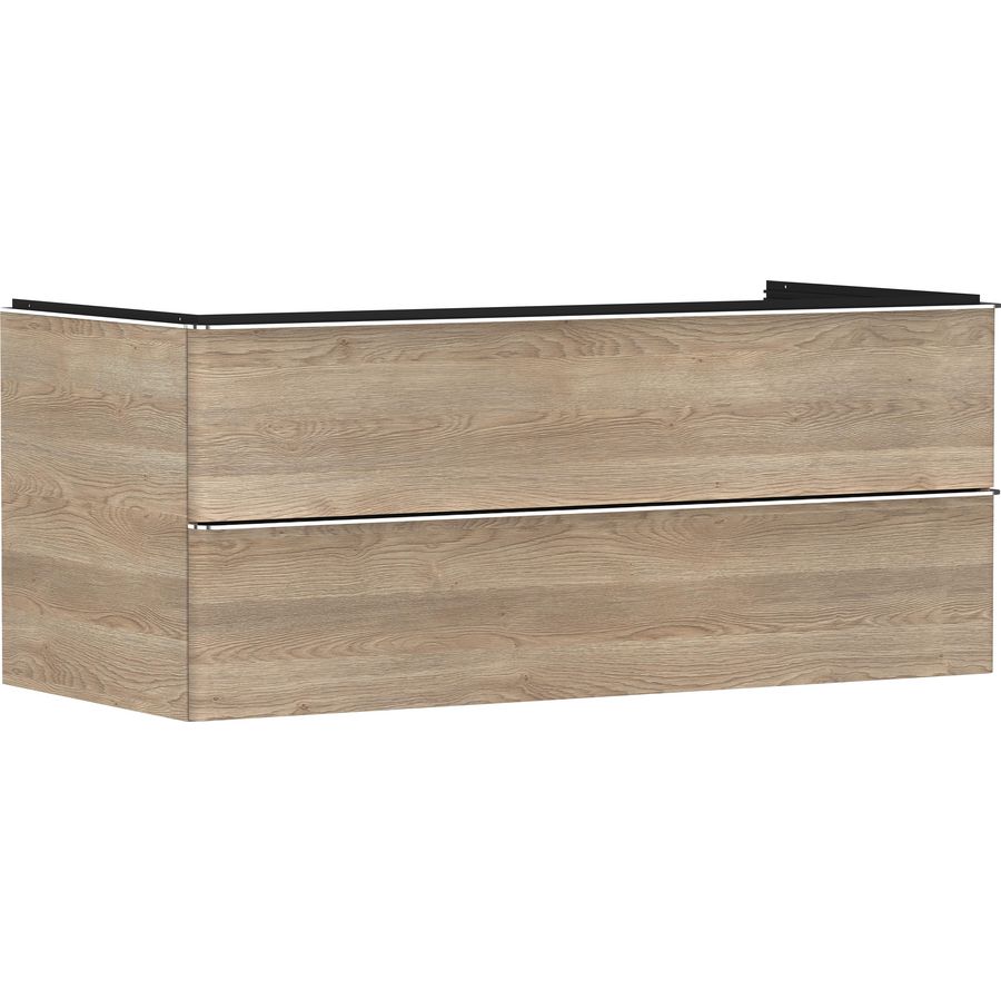 Onderkast Natural Oak 1180x550mm 2x la voor consoles met waskom greepkleur chroom Xelu Q 54084000