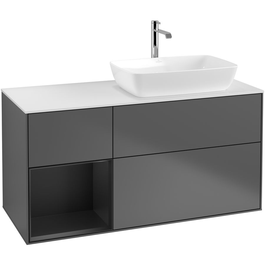 Wastafelonderkast Finion 1200x603x501mm Antr. Matt Lacquer F801PDGK