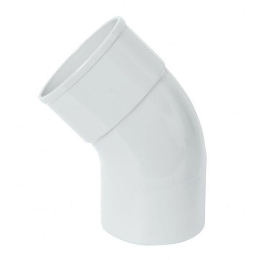 PVC HWA bocht 45° 80mm wit mof/spie