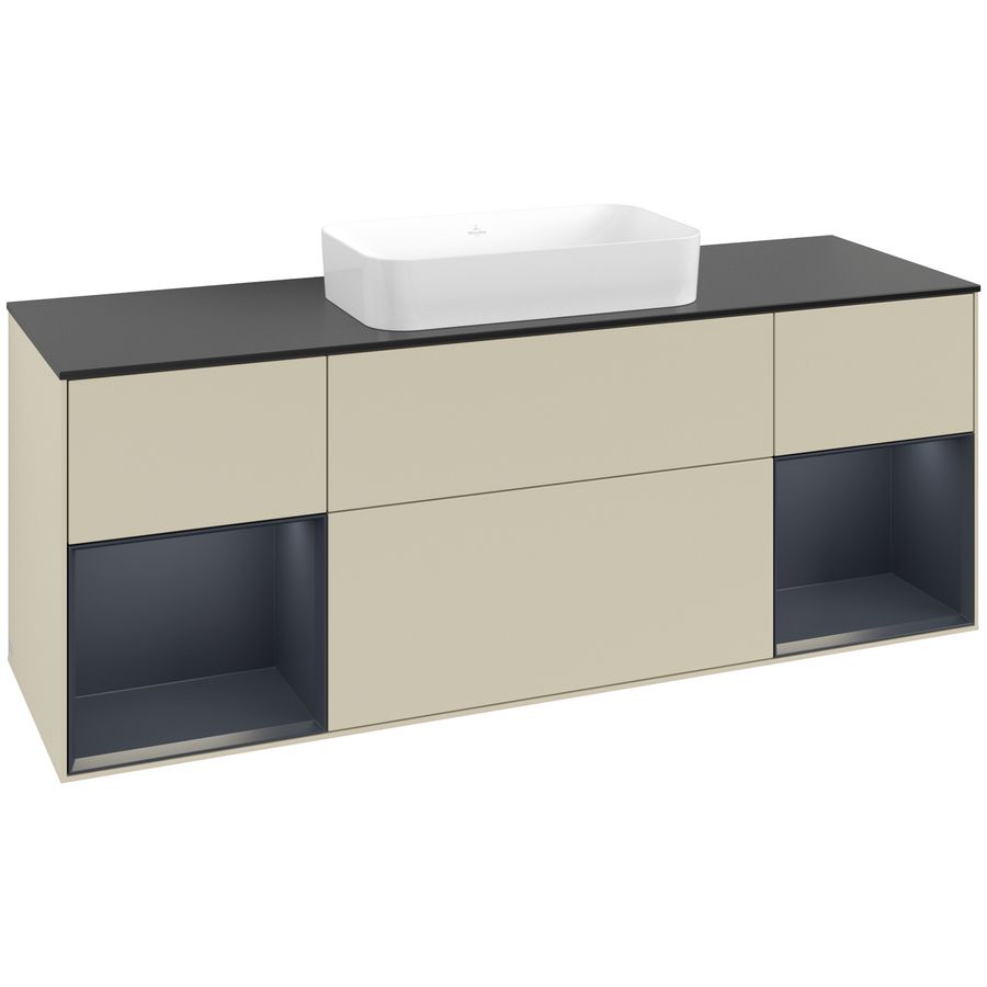 Wastafelonderkast Finion 1600x603x501mm S.Grey Matt Lacquer F742HGHJ