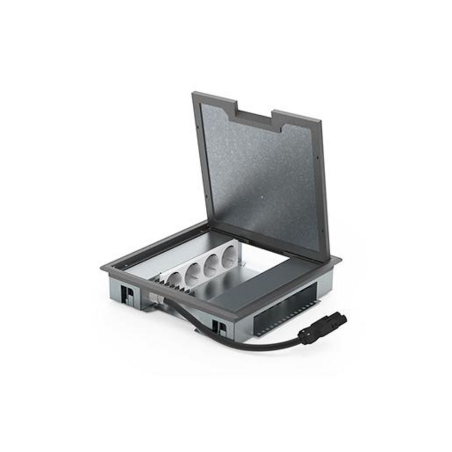 Vloercontactdoos Compact 55mm 4x wandcontactdoos + 4x M45 leeg kunststof T4