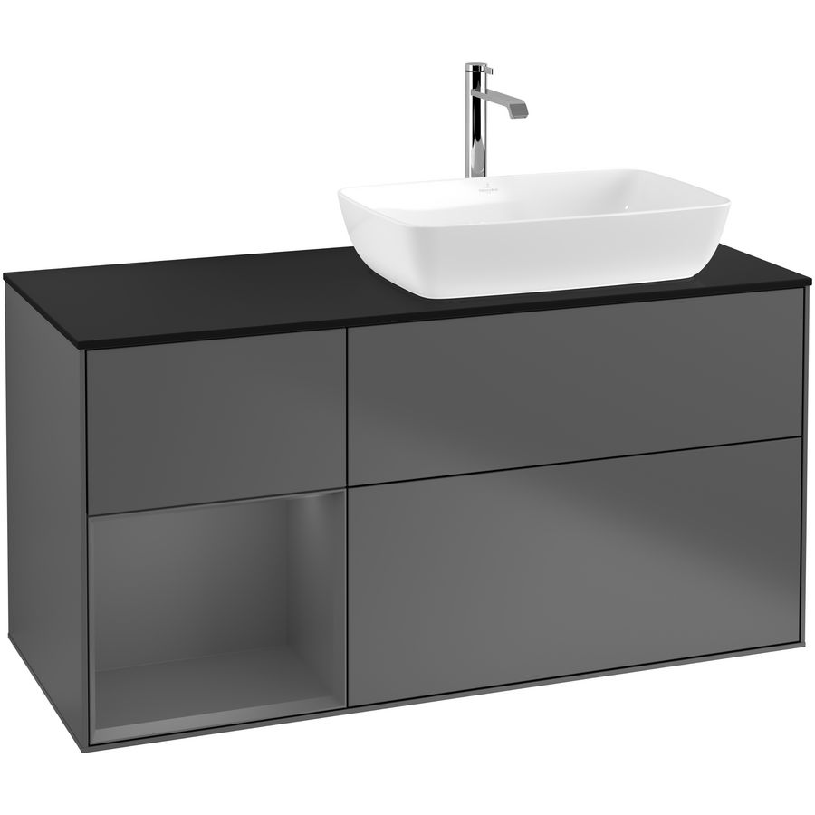 Wastafelonderkast Finion 1200x603x501mm Antr. Matt Lacquer F802GKGK