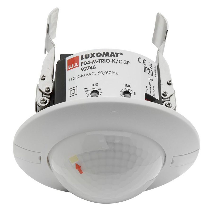 Aanwezigheidsmelder TRIO 360gr. IB wit IP20 40m 1Kanaal