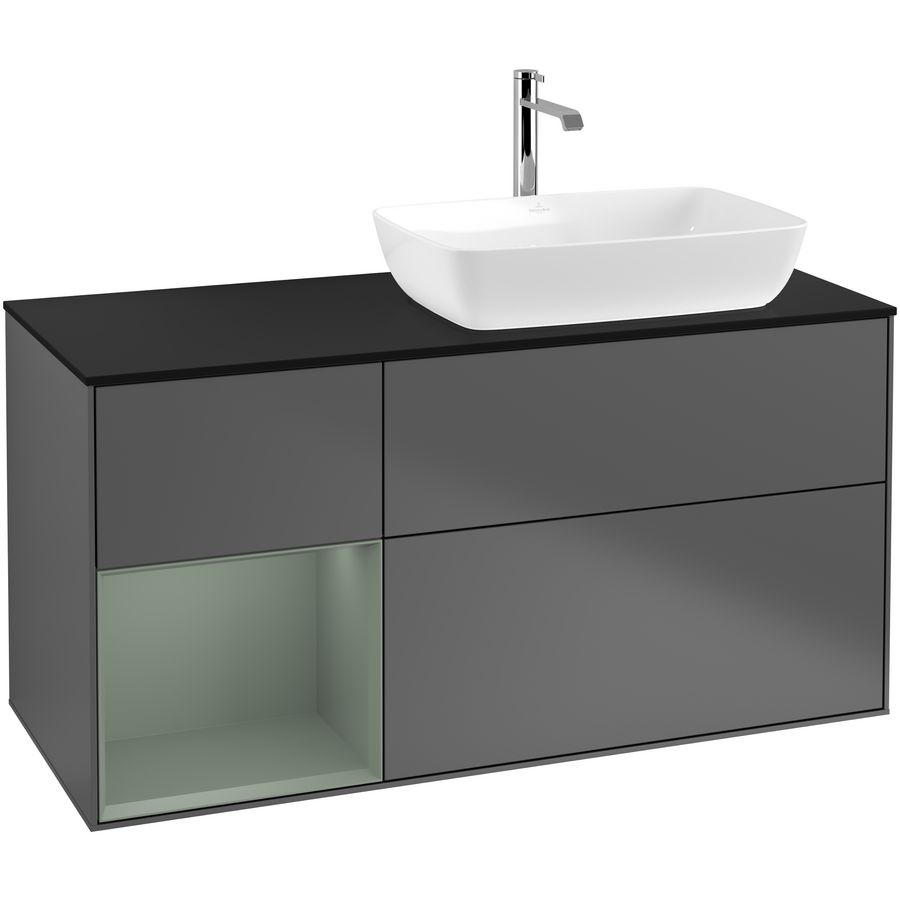 Wastafelonderkast Finion 1200x603x501mm Antr. Matt Lacquer F802GMGK