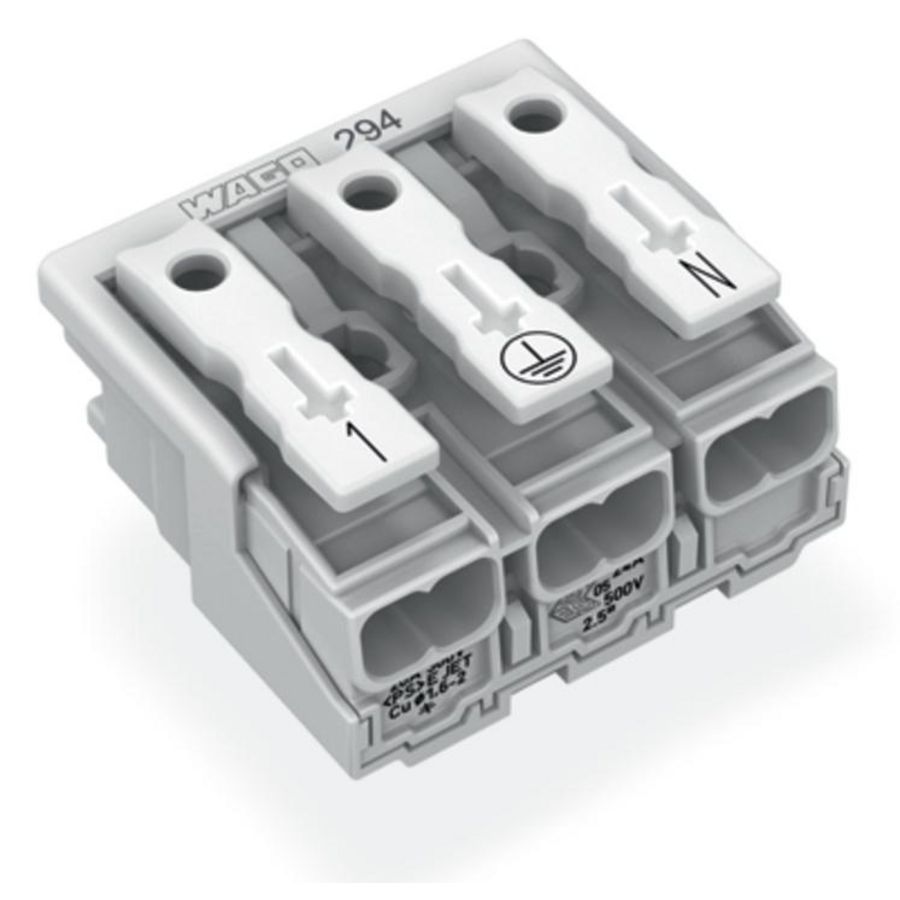 Kroonklem Drukknop extern z. PE-contact wit 294-4053 VVE=500