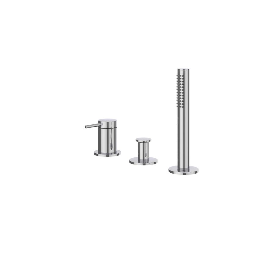 Badrandcombinatie 3-gats mengkraan BOND zonder uitloop chroom