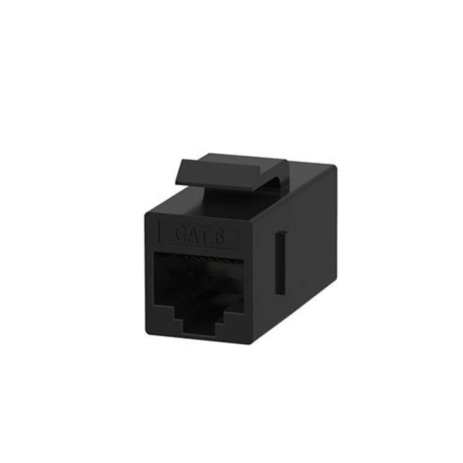 Data Cat6 coupler (F-F) patchkabels zwart + bevestigingsclip