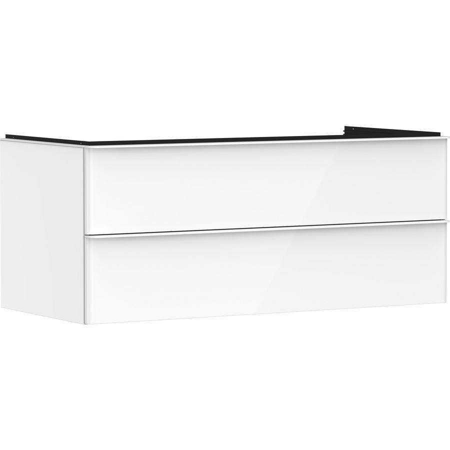 Onderkast wit hoogglans 1180x550mm 2x la greepkleur mat wit voor wastafelblad Xelu Q 54082700