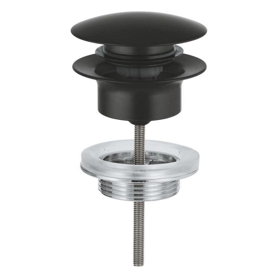 Push Open plug 1.1/4" mat zwart (prof)