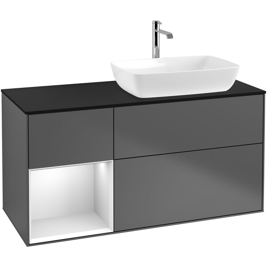 Wastafelonderkast Finion 1200x603x501mm Antr. Matt Lacquer F802MTGK